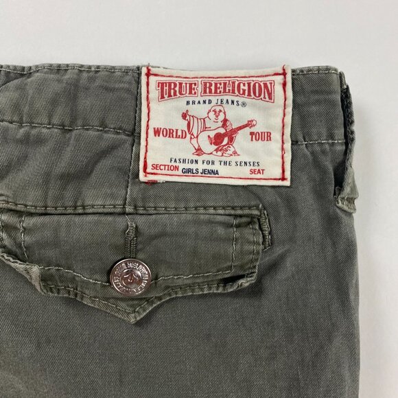 True Religion Girls Jenna Shorts Girls Size 12 Green Jean - Picture 4 of 12